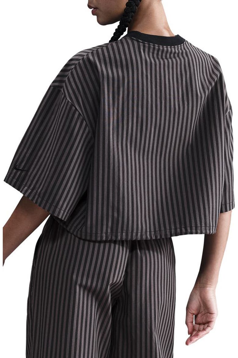 Sportswear Stripe Cotton Poplin Shirt, Alternate, color, BLACK/ THUNDER GREY/ BLACK