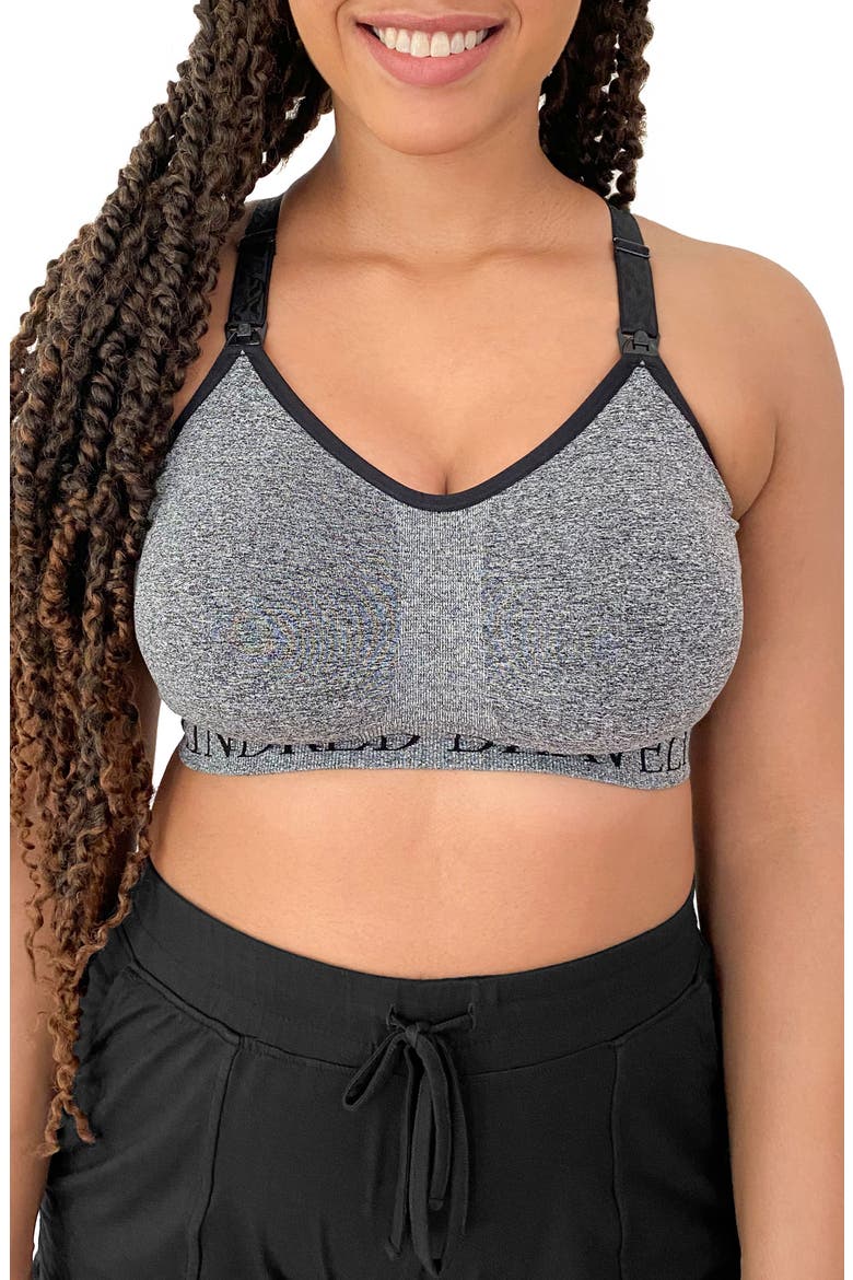 Sublime Nursing Sports Bra - Fits Sizes 30B-40D, Main, color, GREY HEATHER