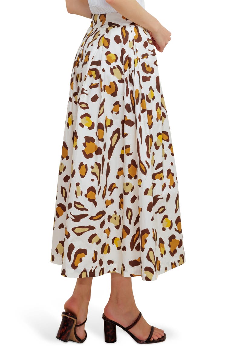 Leopard Midi Skirt, Alternate, color, NATURAL