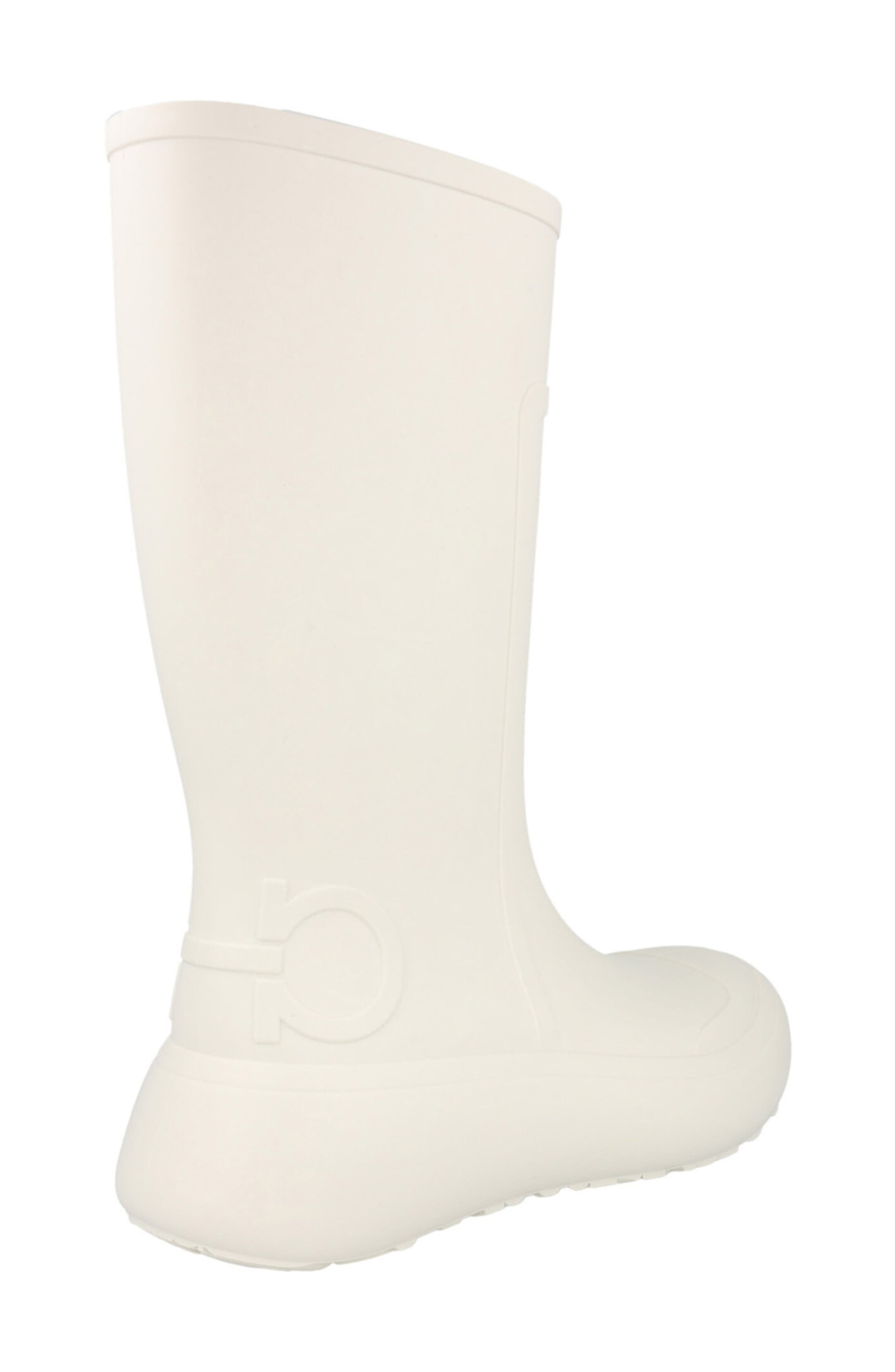 FERRAGAMO Gancini Logo Rain Boot, Alternate, color, Off White