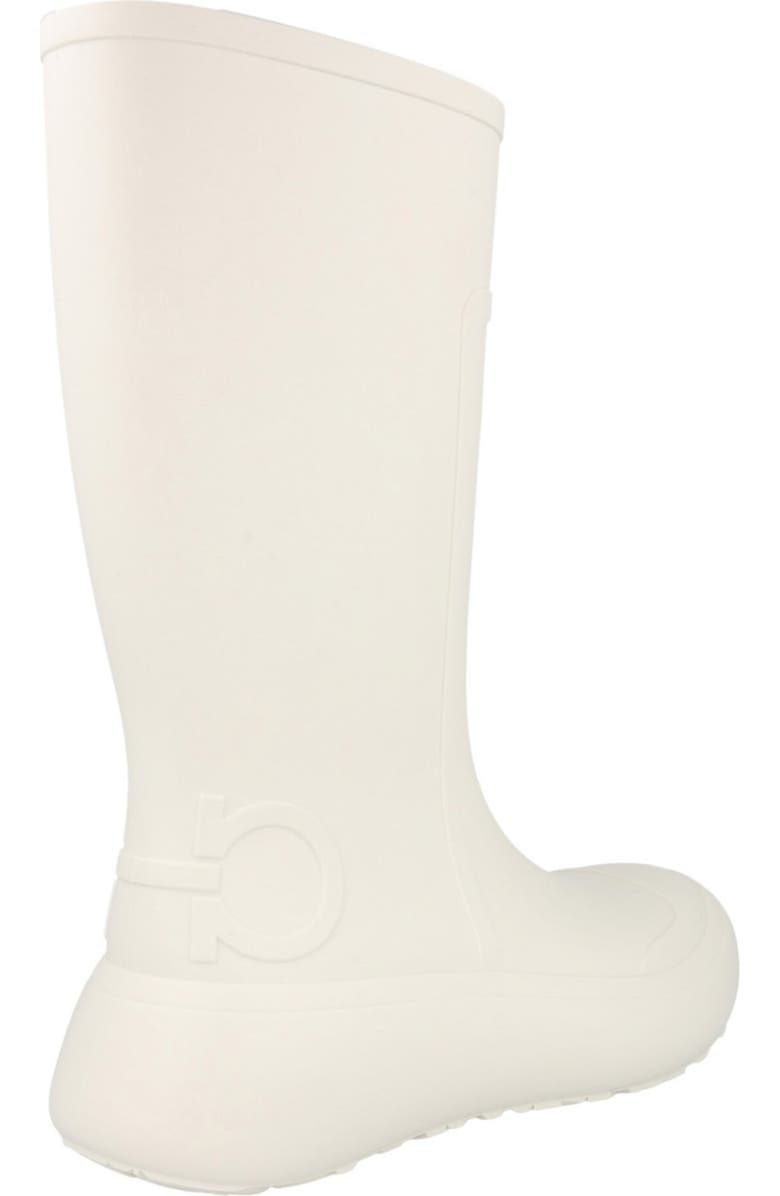 FERRAGAMO Gancini Logo Rain Boot, Alternate, color, Off White