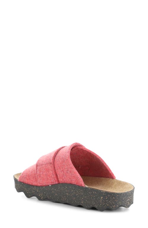 Fly London Clavi Wool Felt Slide Sandal In Red