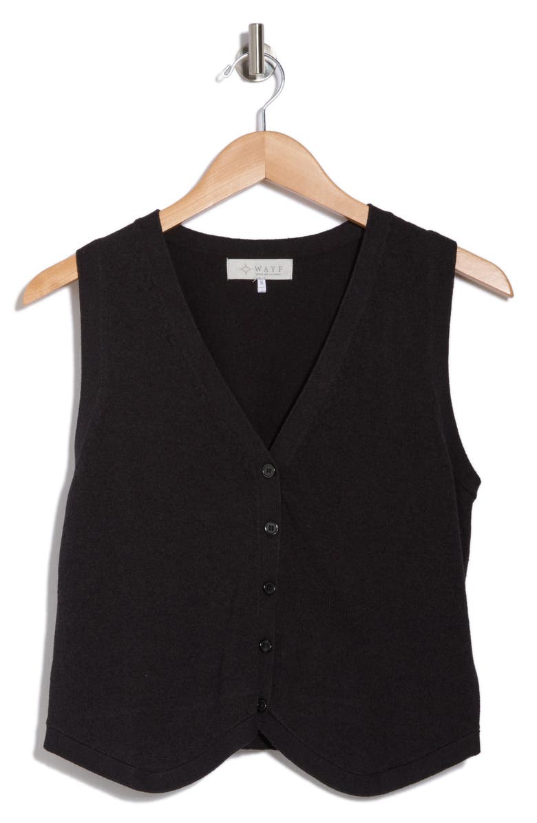 WAYF Knit Vest, Alternate, color, Black