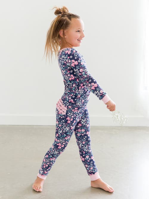 Rufflebutts Softsnooze Toddler Girls Ruffle Long Sleeve Pajama Set In Moonlit Meadow