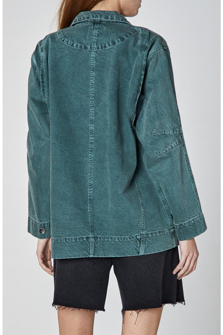 Mari Patch Pocket Denim Chore Jacket, Alternate, color, GREEN