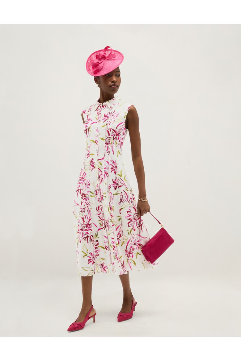 Della Shirt Midi Dress, Alternate, color, Ivorymulti