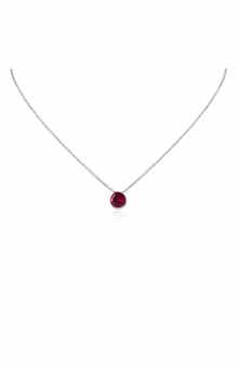 Bezel Birthstone Cubic Zirconia Pendant Necklace