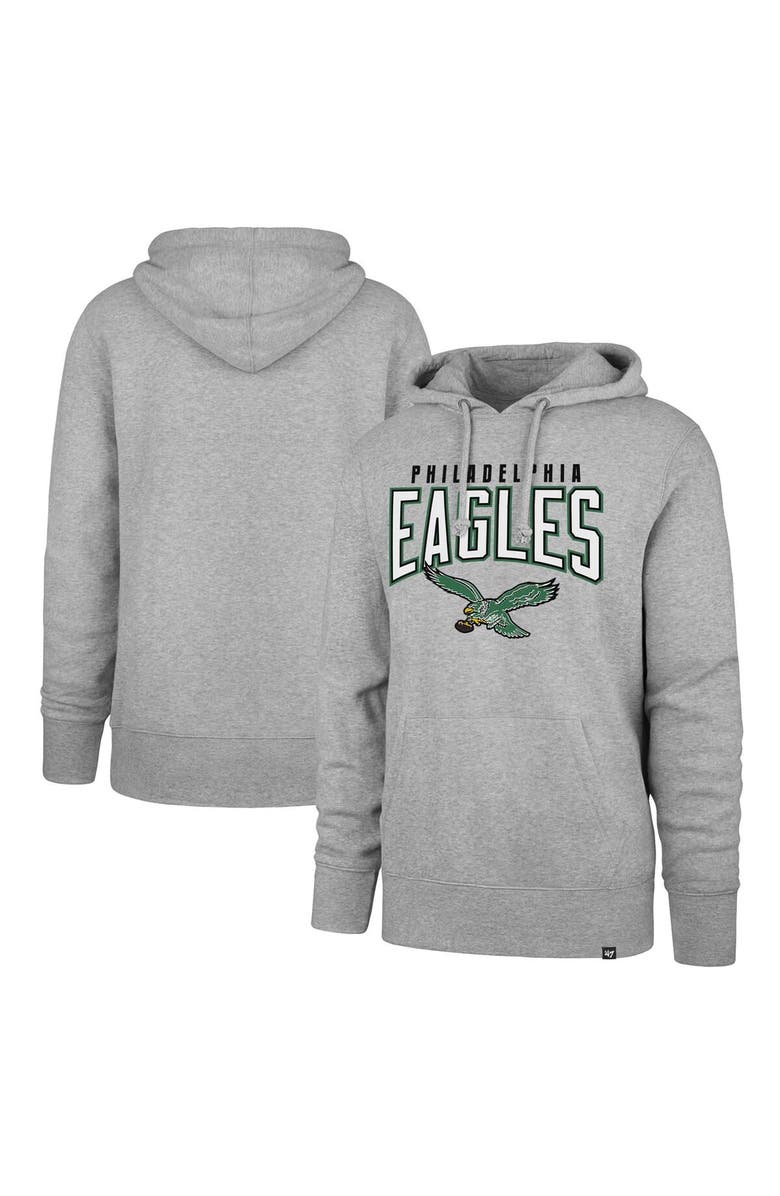 '47 Men's '47 Gray Philadelphia Eagles Headline Pullover Hoodie, Main, color, 