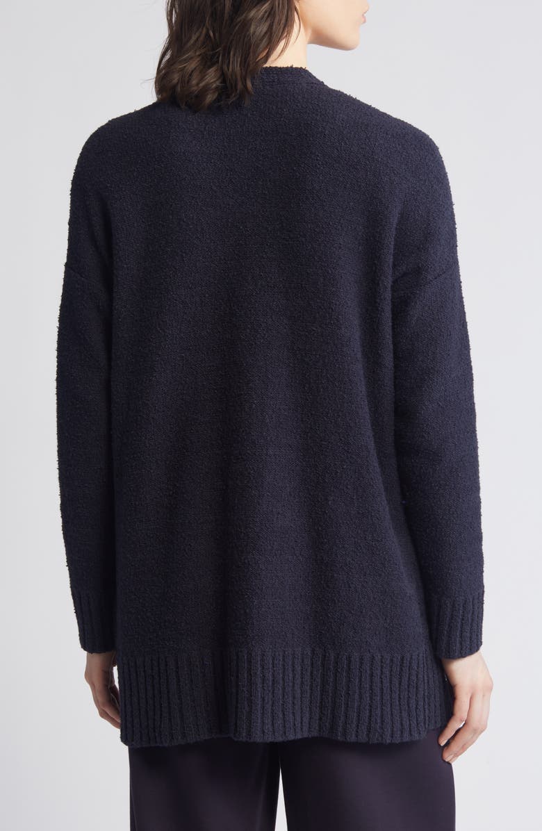 Eileen Fisher Organic Cotton Bouclé Cardigan, Alternate, color, Nocturne