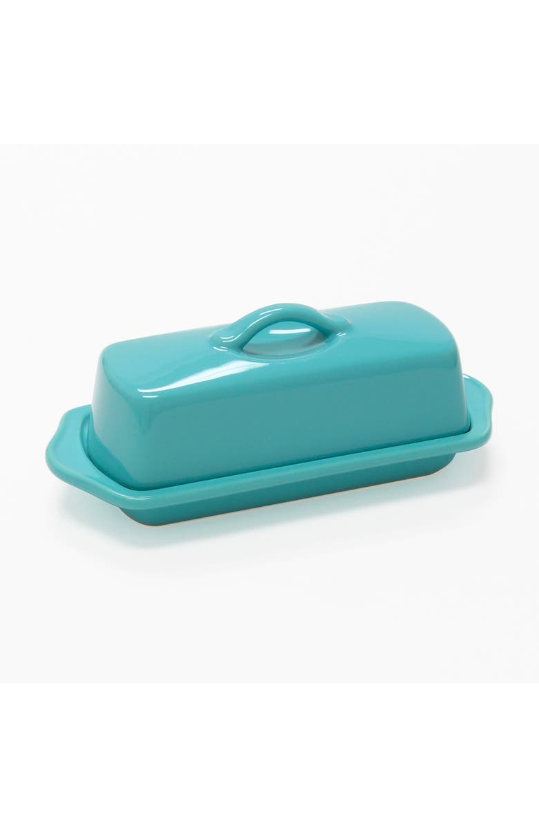CHANTAL Full Size Ceramic Butter Dish, 8.5 Inch, Main, color, Aqua