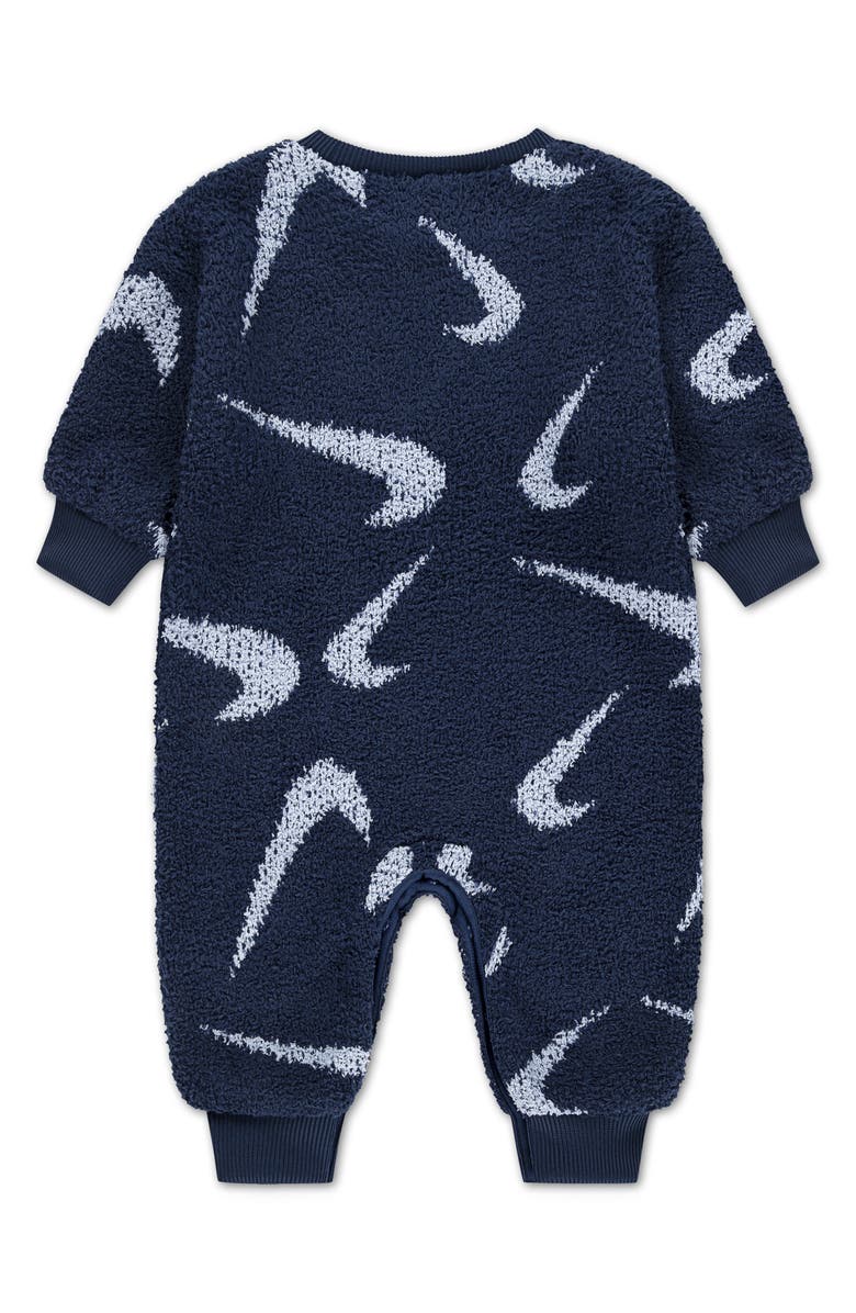 Nike Swoosh Bouclé Jacquard Romper, Alternate, color, Midnight Navy