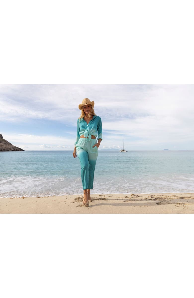 Mer St. Barth Clementine Womens Top & Pant Set, Alternate, color, Green