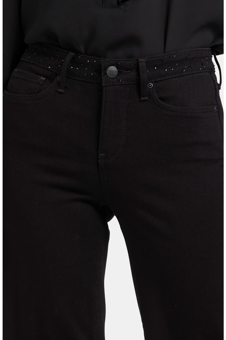 Teresa Rhinestone Wide Leg Jeans, Alternate, color, BLACK RINSE