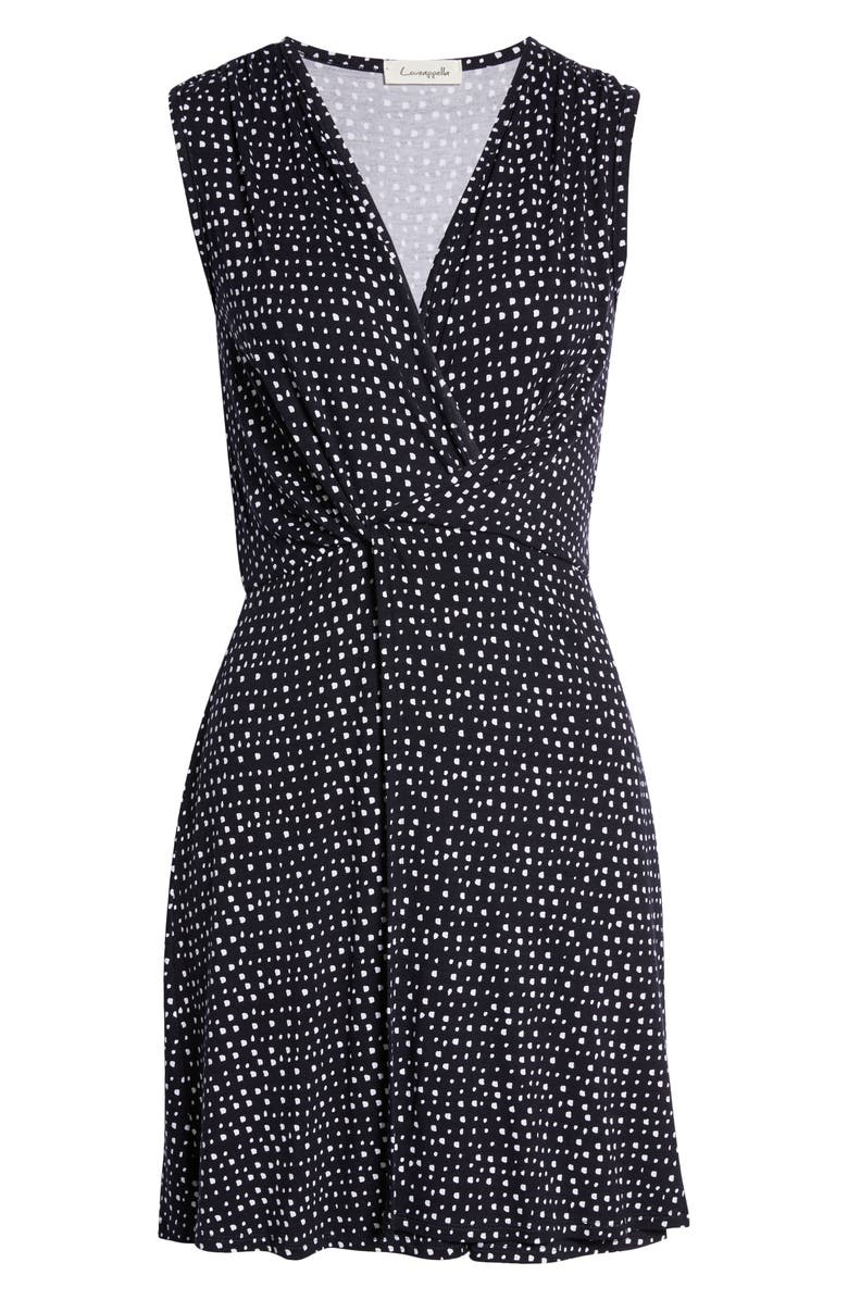 Loveappella Abstract Dot Print Twist Knit Dress, Alternate, color,