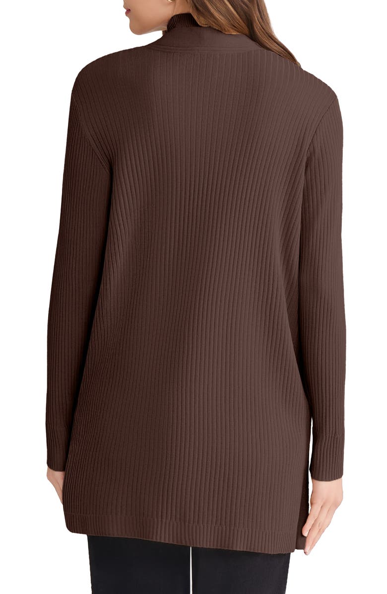 Jones New York Sutton Rib Cardigan, Alternate, color, Coffee Bean