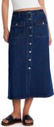 Wash Lab Denim Sailor Button Front Maxi Denim Skirt