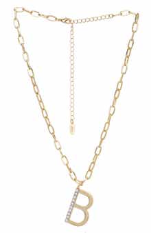Ettika Imitation Pearl Initial Pendant Necklace