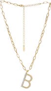 Ettika Imitation Pearl Initial Pendant Necklace
