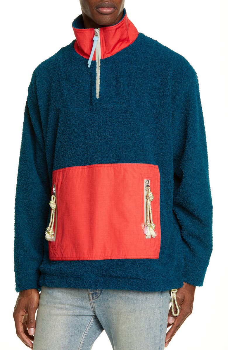 Acne Studios Faraz Colorblock Fleece Pullover, Alternate, color,