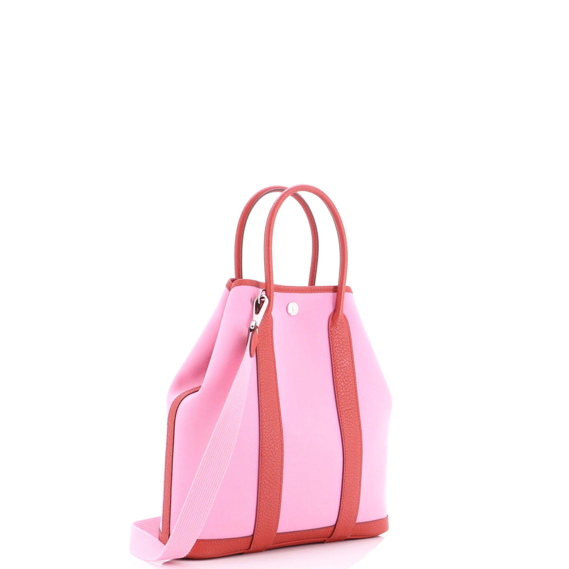 Pre-Owned Hermes Garden File Tote Toile and Leather 28, Alternate, color, Mauve Sylvestre
