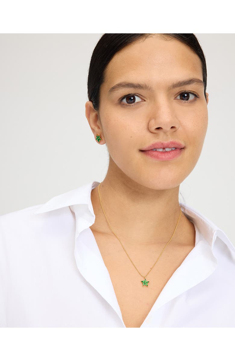 Kate Spade New York cosmos star pendant necklace, Alternate, color, Emerald