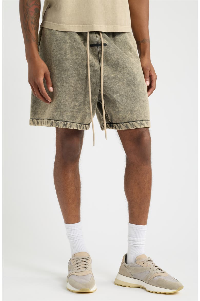 Classic Cotton Fleece Shorts, Main, color, SULPHUR BLACK CLOUD WASH