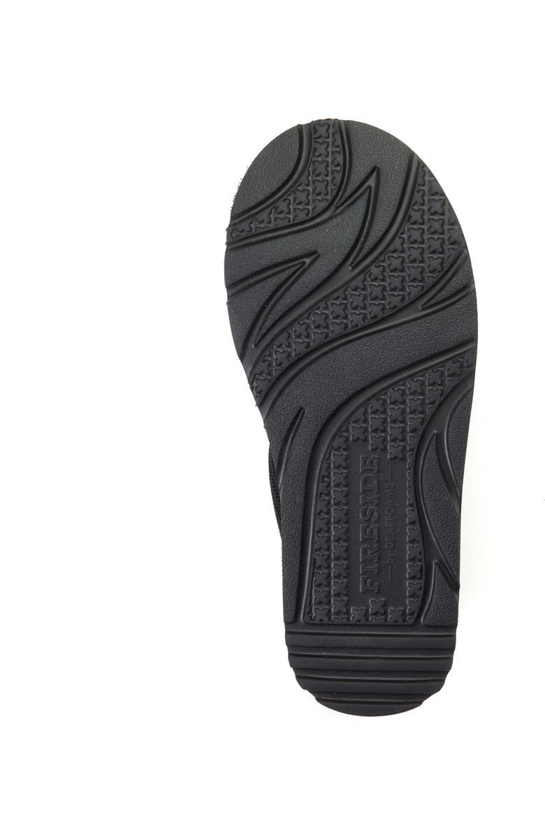 Dearfoams Fireside Greta Sport Knit Twill Water Repellent Clog, Alternate, color, Black
