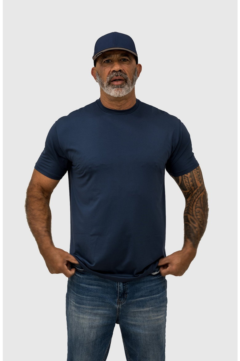 Active Tech Crew Neck T-Shirt, Main, color, Slate Blue