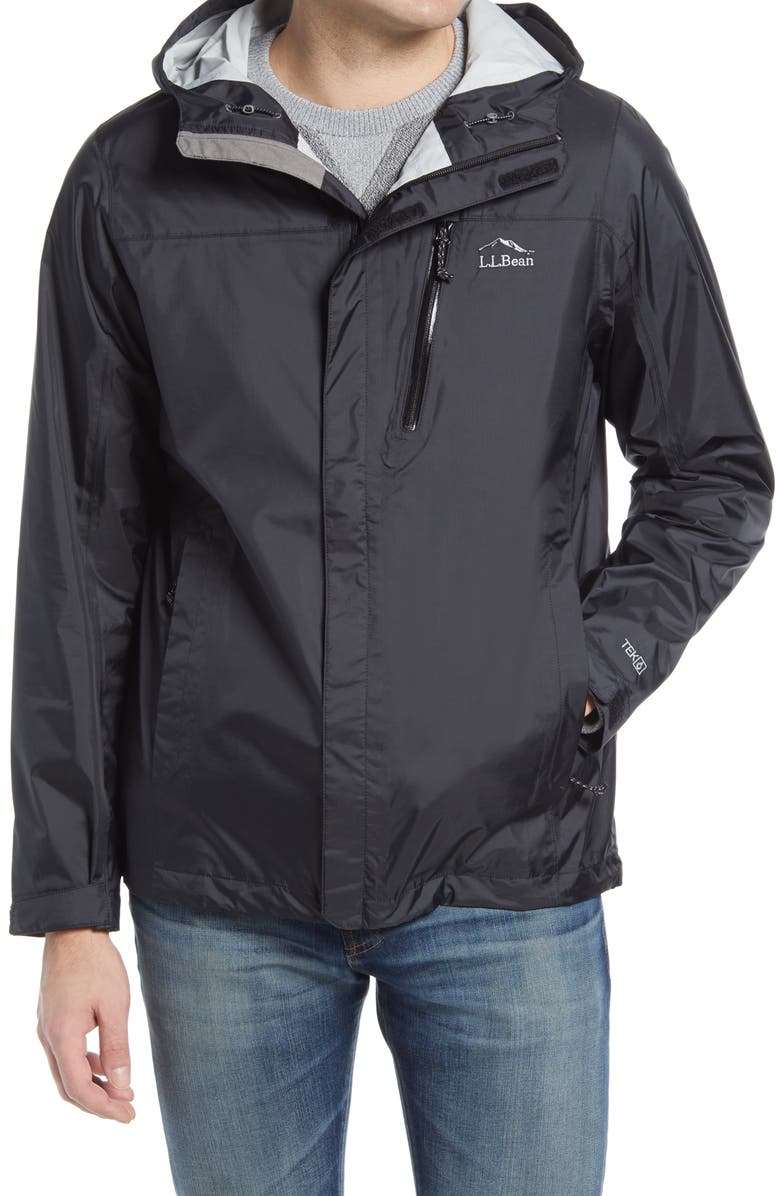 L.L.Bean Trail Model Waterproof Rain Jacket, Alternate, color, Black