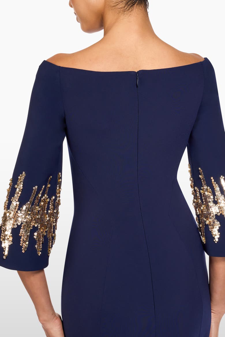 Aster Sequin-Embellished Midi Dress, Alternate, color, Midnight Kiss