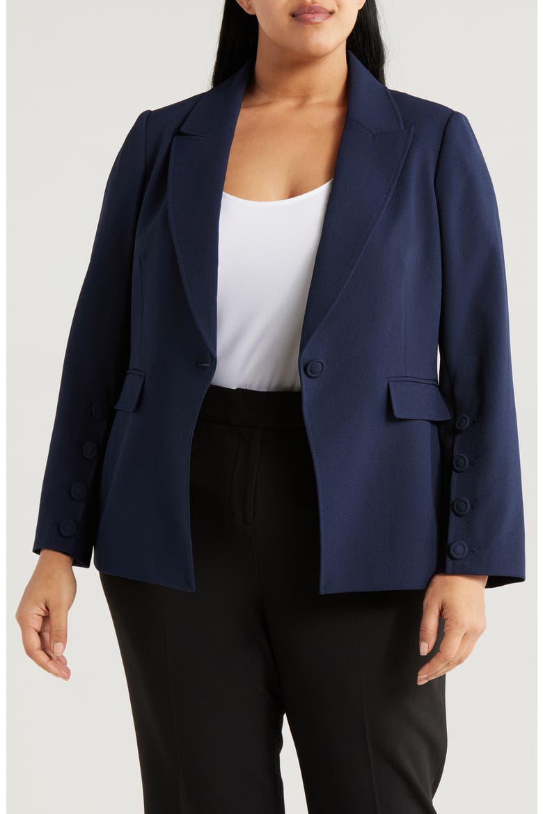 One-Button Blazer, Main, color, DEEP NAVY
