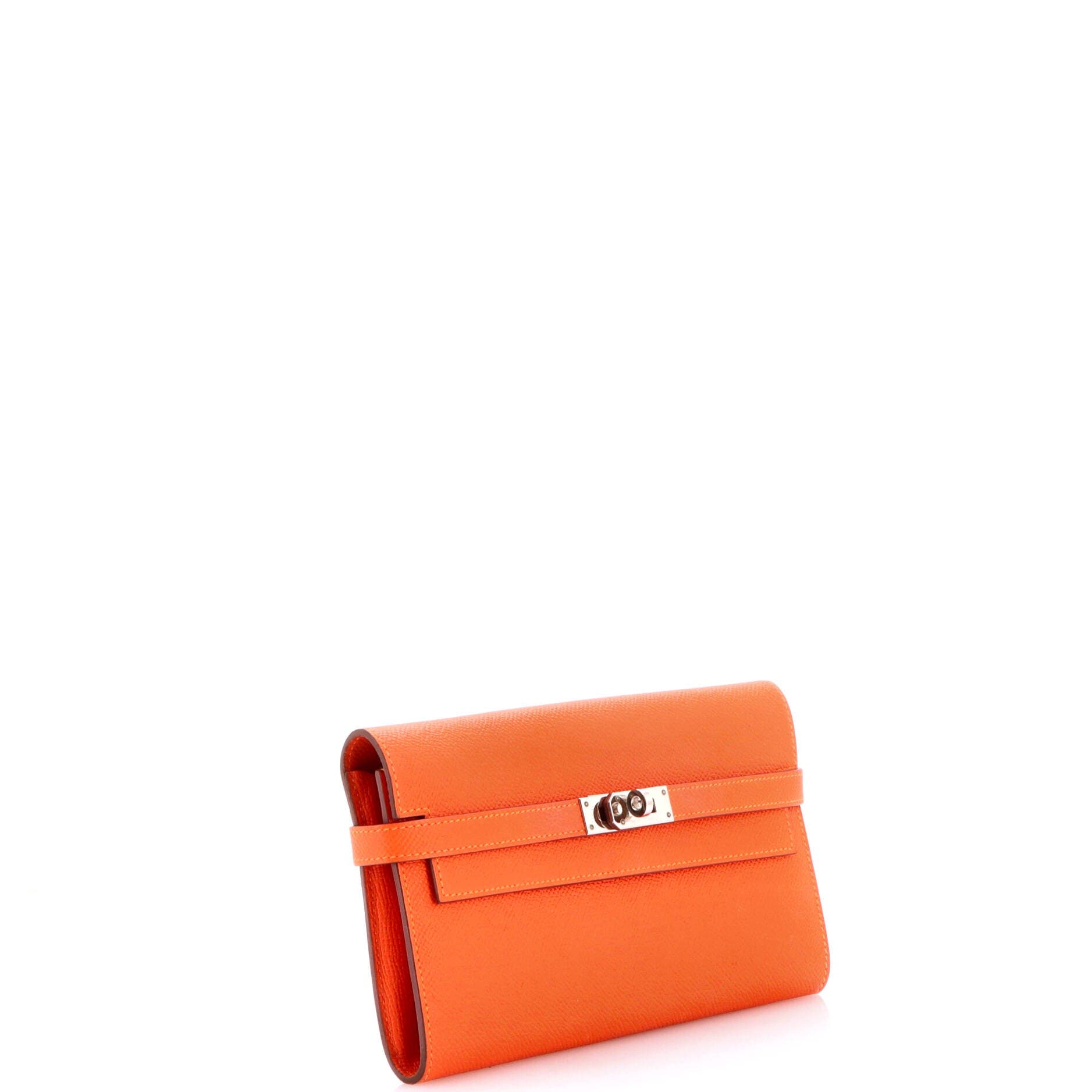 Kelly Wallet Epsom Long, Alternate, color, Orange