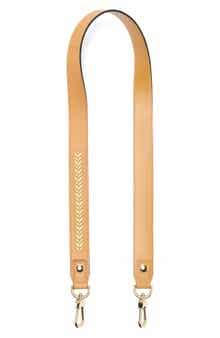 Longchamp Metallic Embroidered Leather Shoulder Strap