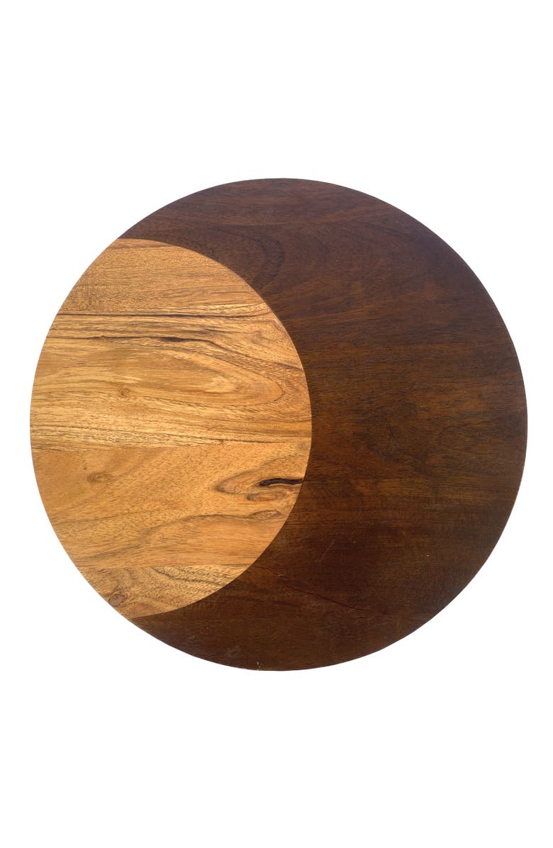 Storied Home Round Two-Tone Wood Cheese and Cutting Board, Main, color, Natural