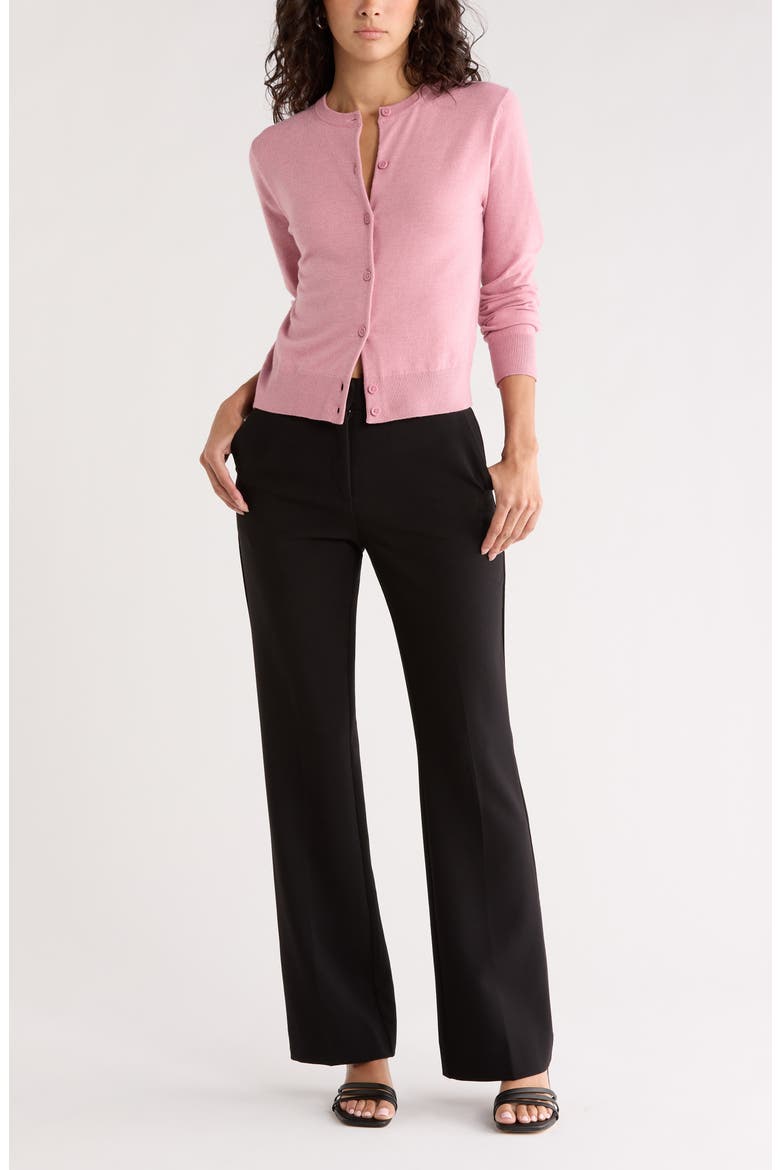 Crewneck Cardigan, Main, color, PINK FOXGLOVE
