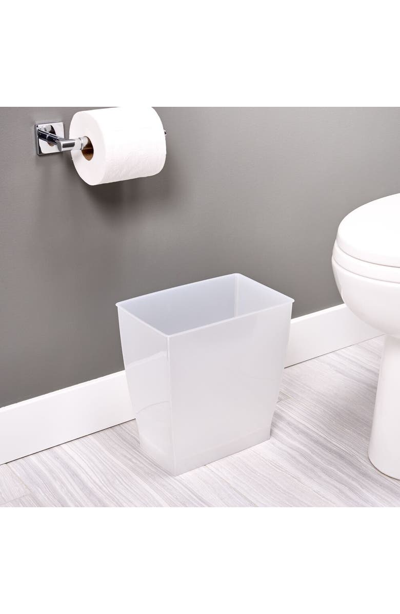 iDesign Small Rectangular Bathroom Trash Cans - Set of 4 - Gray, Alternate, color, Frost