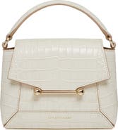 Strathberry Nano Mosaic Croc Embossed Leather Top Handle Bag