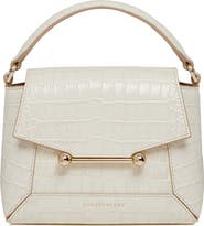 Strathberry Nano Mosaic Croc Embossed Leather Top Handle Bag