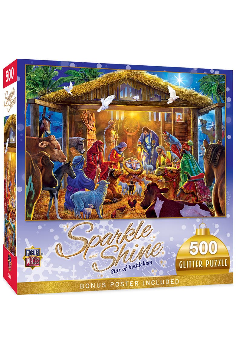 Star of Bethlehem 500pc Glitter Puzzle, Main, color, Multicolor