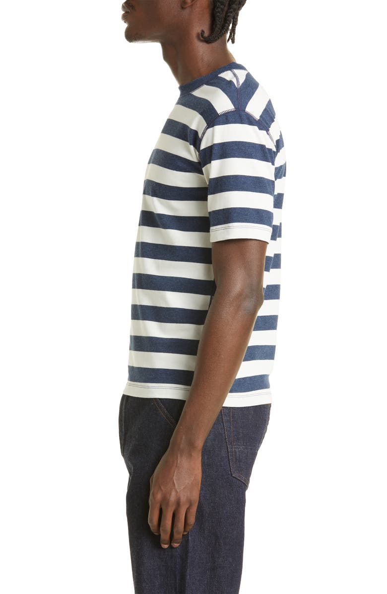 Drake's Block Stripe Cotton Hiking T-Shirt, Alternate, color,