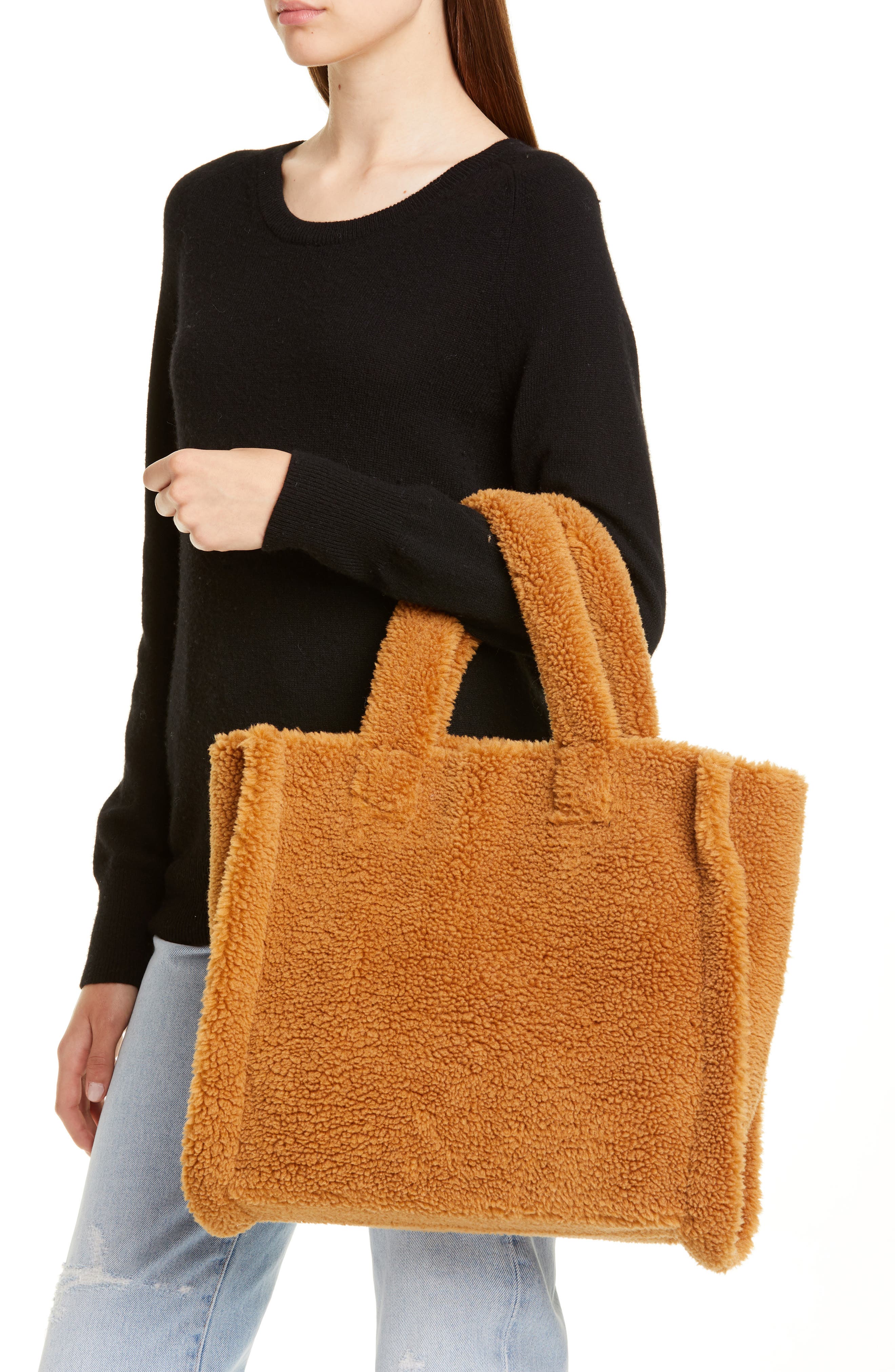 Stand Studio Medium Lolita Teddy Faux Fur Tote, Alternate, color, 