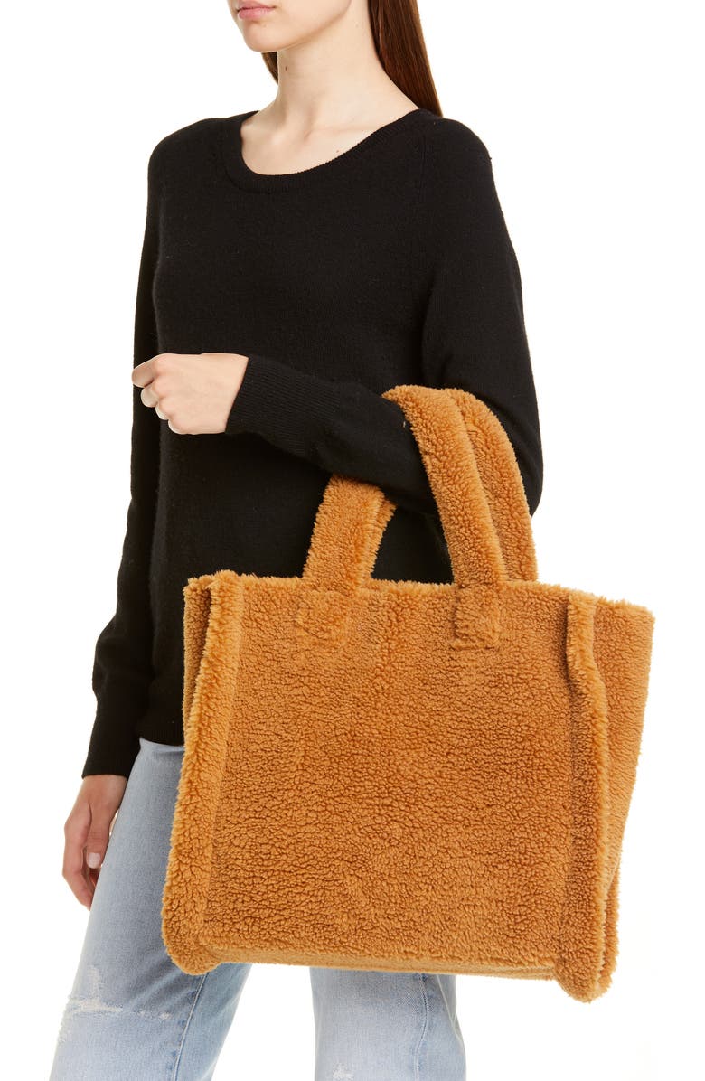 Stand Studio Medium Lolita Teddy Faux Fur Tote, Alternate, color,