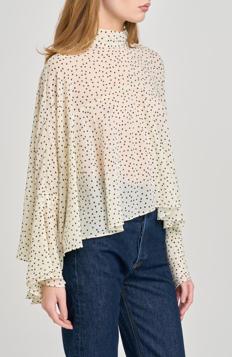 WAYF Reine Polka Dot Swing Top, Alternate, color, Cream Polka Dot