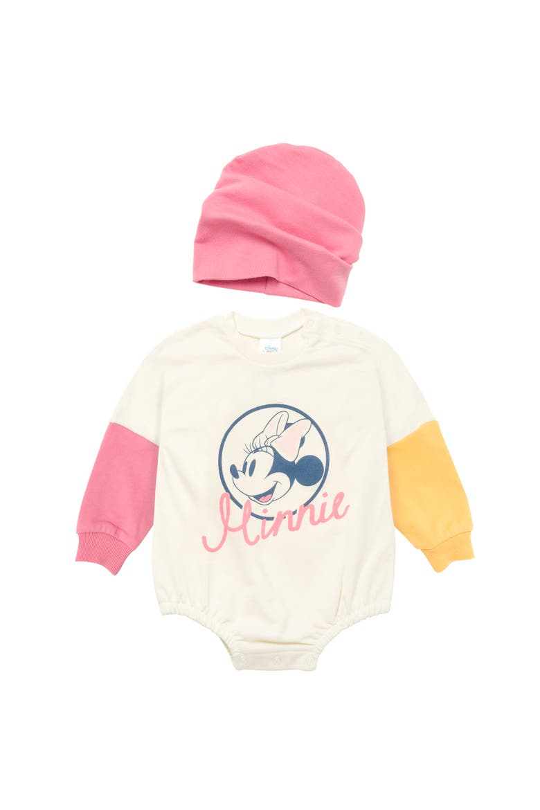 Minnie Mouse 2-Piece Bodysuit and Hat Set, Main, color, Pink Minnie Mouse