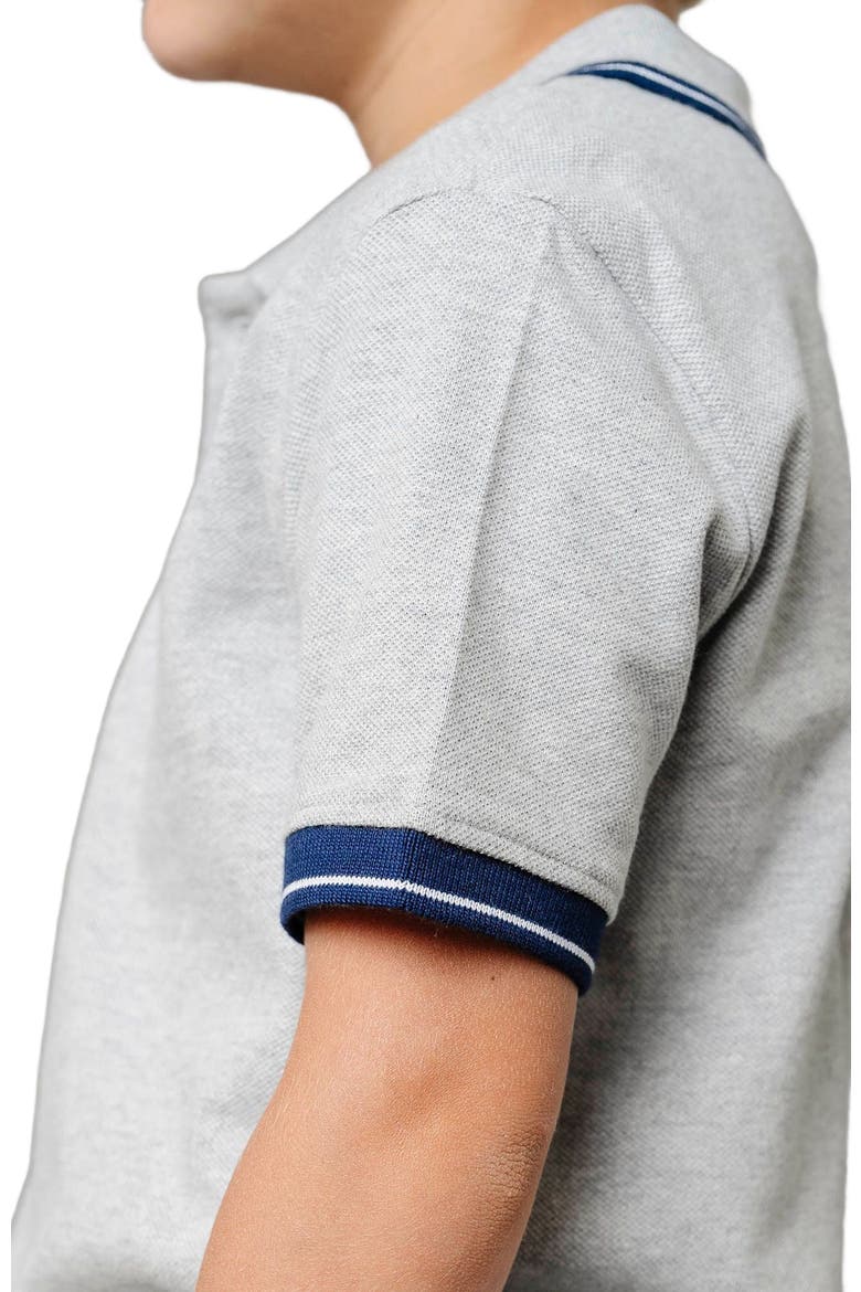 Boys' Organic Pique Polo, Kids, Alternate, color, Dark Gray Heather