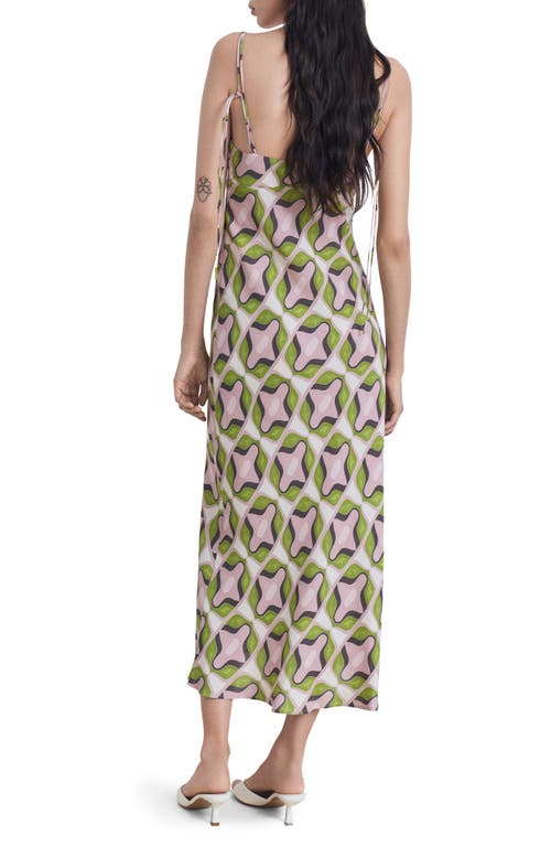 Mango Abstract Print Midi Dress In Pink