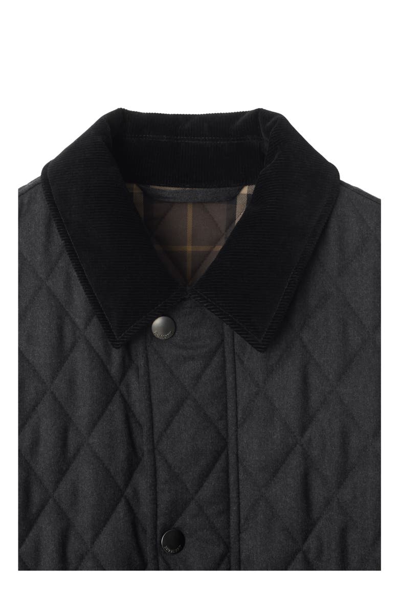 Quilted Wool Barn Jacket, Alternate, color, Charcoal grey