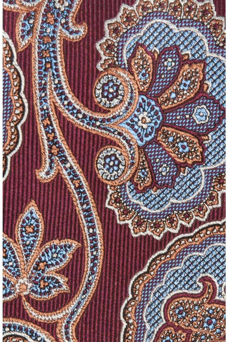 Paisley Silk Tie, Alternate, color, WINE