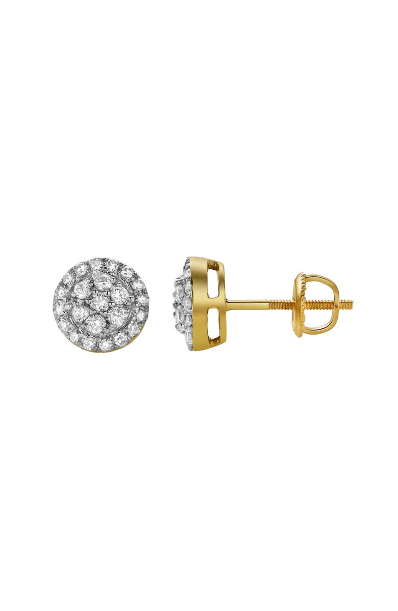 LuvMyJewelry Solave 10K Yellow Gold Cluster Diamond Unisex Earrings - 0.39 Cts, Main, color, 10K Yellow Gold