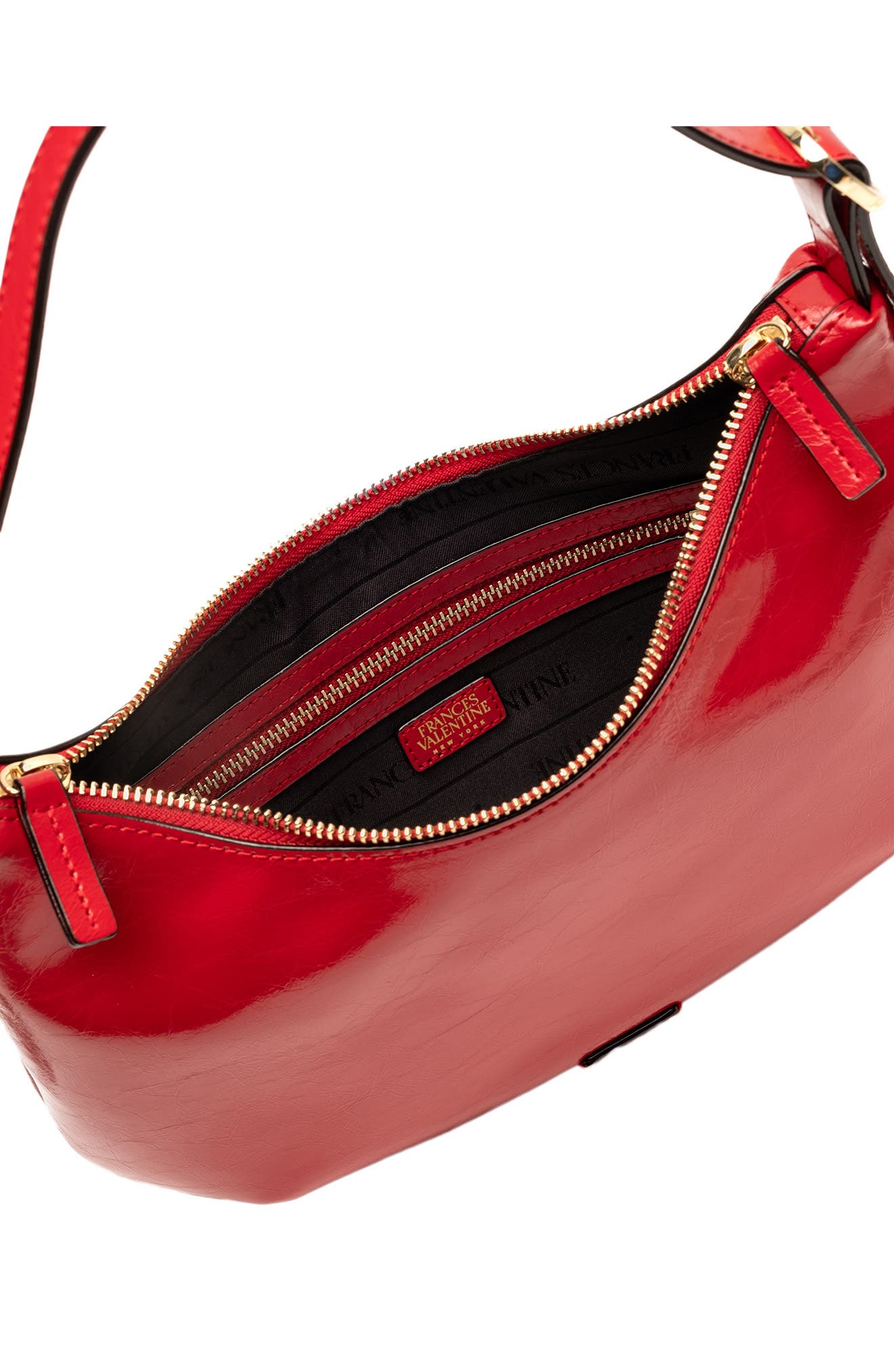 Starr Crinkled Leather Hobo Bag, Alternate, color, RED